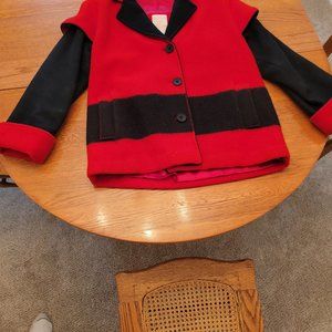 Authentic Hudson's Bay Red and Black Ladies Size 8 Wool Jacket